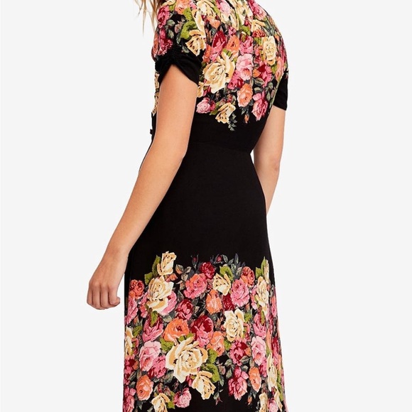 Free People Womens Jaimie Floral Print Short Sleeves Midi Dress - Picture 2 of 6